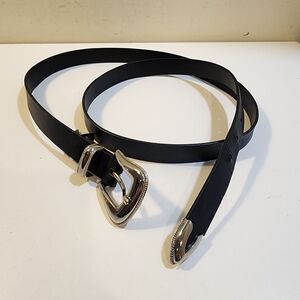 Torrid Black Belt with Silver Buckle Plus Size 3